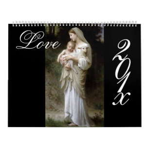 Calendário DIY, Amor, Bouguereau