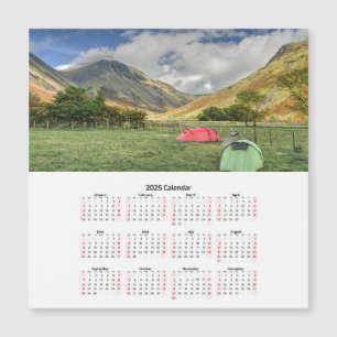 Calendário do acampamento para exibição em montanh
