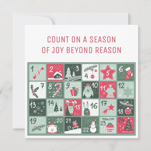 Calendário do Advento Cartão de Natal (Frente)