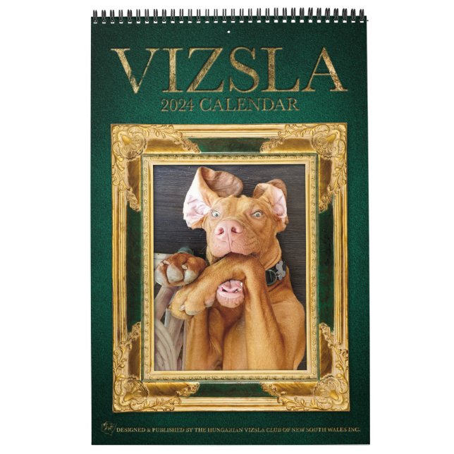 Calendário do Álbum de Fotografias Vizsla (Capa)