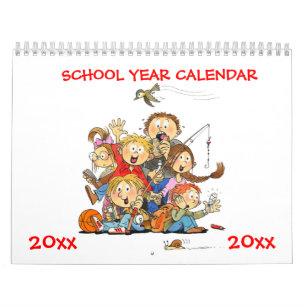 Calendário Do Ano Da Escola Vermelha Para Crianças