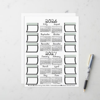 Calendário do Ano Letivo 2026-2027 Fonte em Tecido