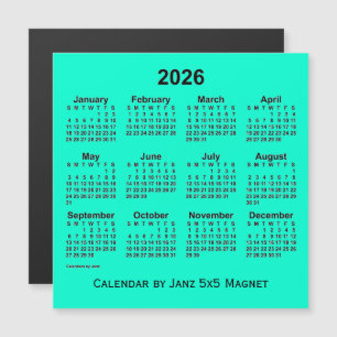 Calendário do Aquamarine de 2026 por meio do ímã 5