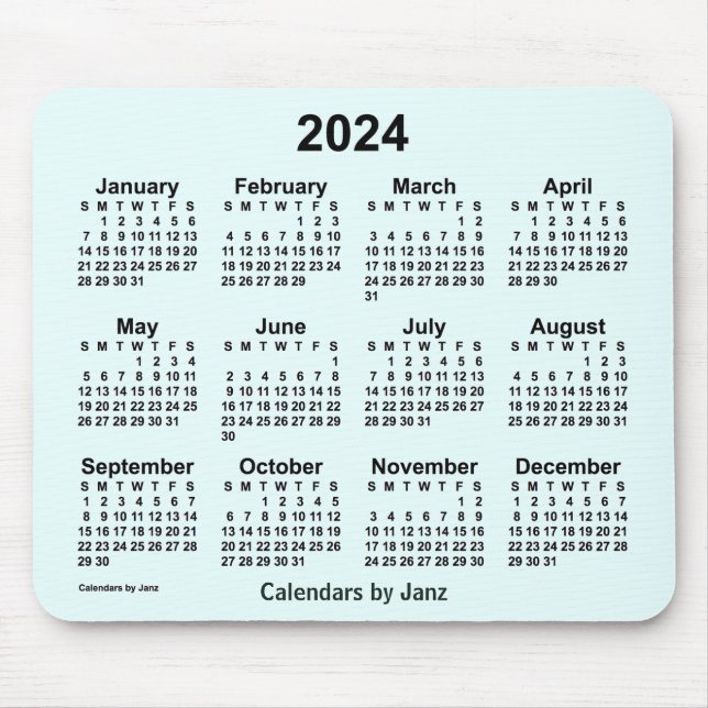 Calendário do Azure 2024 por Janz Mouse Pad (Frente)