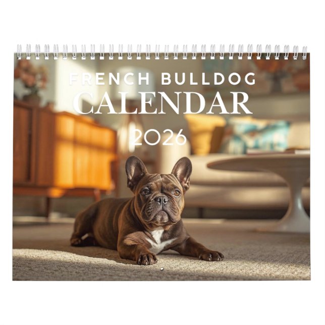Calendário do Bulldog Francês 2026 | 12 Meses (Capa)