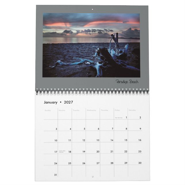 Calendário do caribe da ilha de Nevis (Jan 2027)