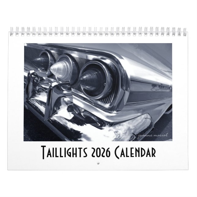 Calendário do Carro Clássico Taillight 2026 (Capa)
