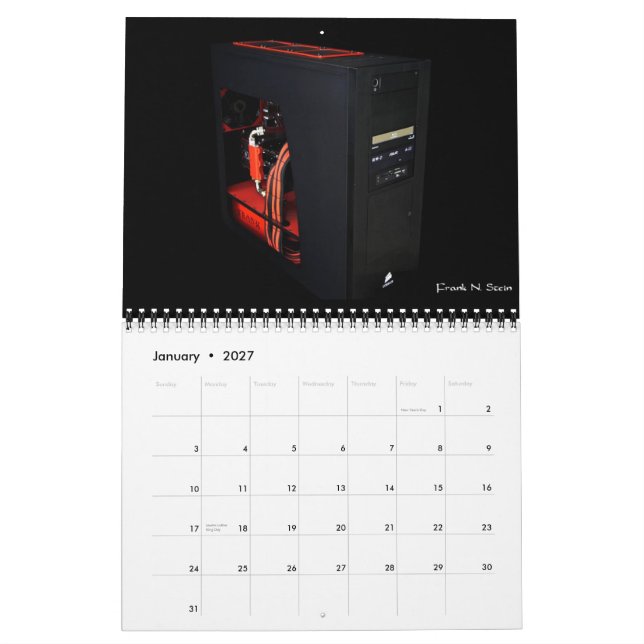 Calendário do computador - PC da caneca de cerveja (Jan 2027)