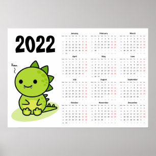 Calendário do Dragão Bebês 2022 Poster - Iníci
