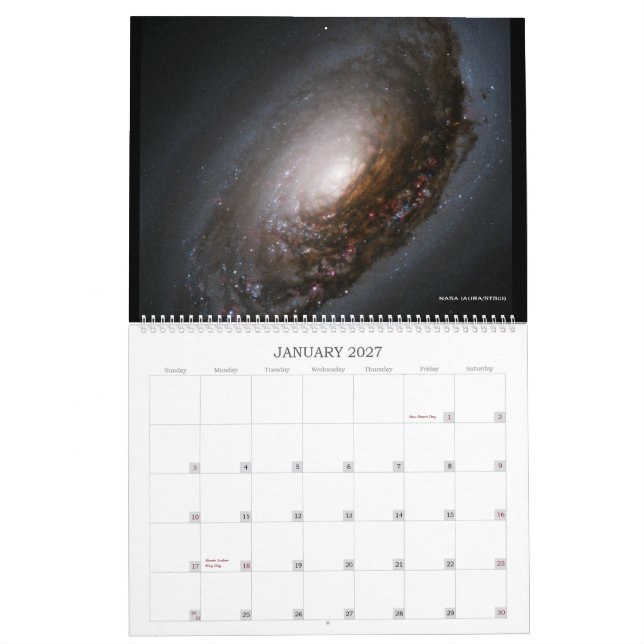Calendário do espaço da galáxia de Hubble (Jan 2027)