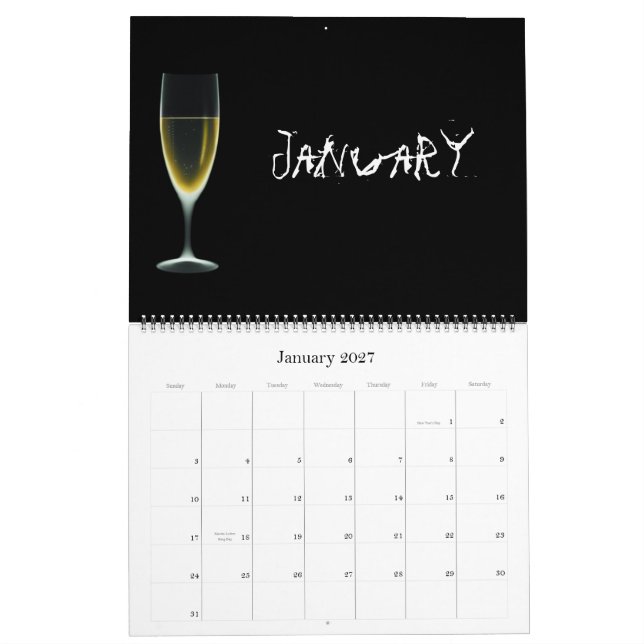 Calendário do esqueleto 2011 da visão do raio X (Jan 2027)