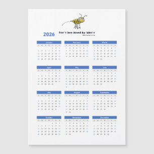 Calendário do Fridge Magnético Não Vinculado