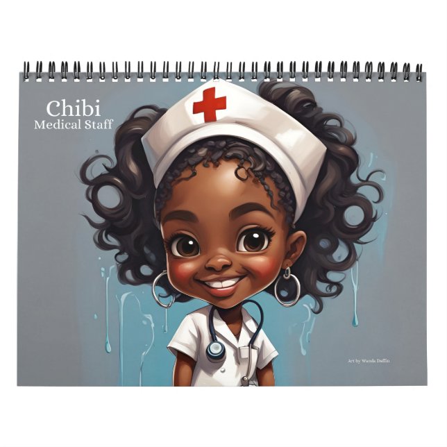Calendário do Funcionarios Médico de Chibi Afro-Am (Capa)
