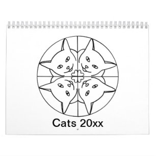 Calendário do gato de gatos artísticos