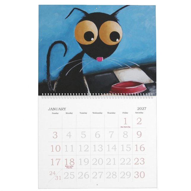 Calendário do gato de Stressie (Jan 2027)