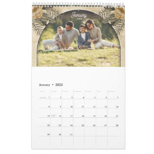 Calendário do Gráfico de Boho Elegante para Memóri