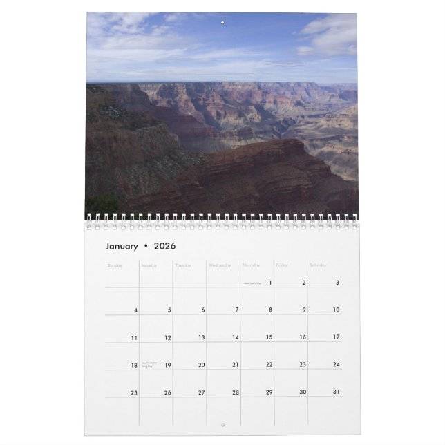 Calendário do Grand Canyon 2013 (Jan 2026)