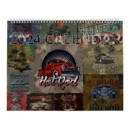 Calendário do Hot Rod do Estilo do Grunge Retroati