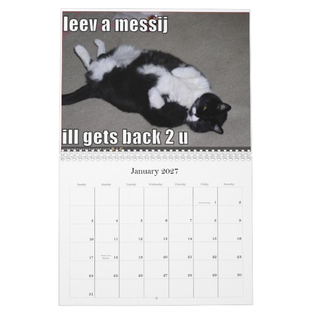 calendário do icanhascheezburger (Jan 2027)
