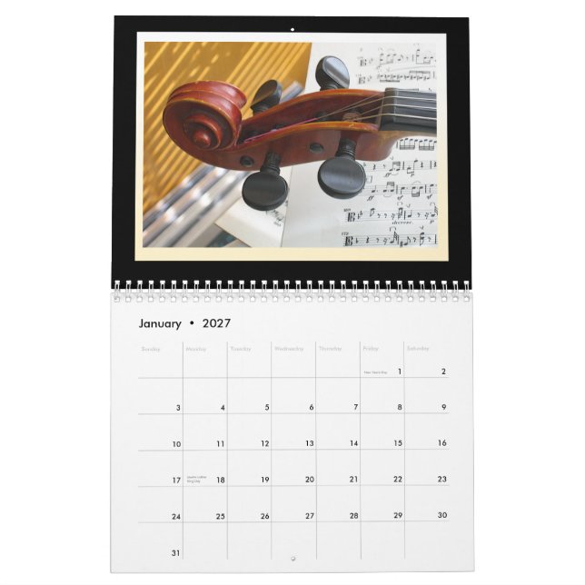 Calendário do instrumento 2015 musical (Jan 2027)