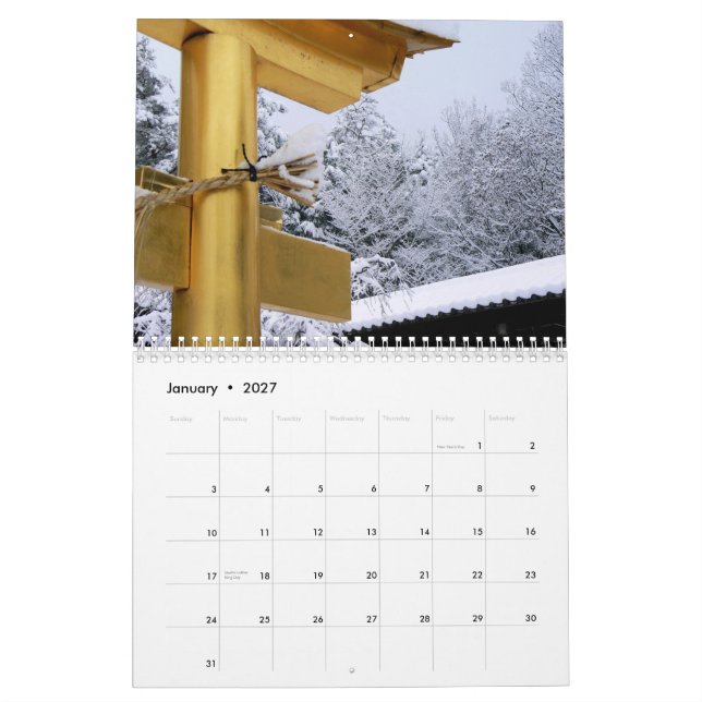 Calendário do japonês Torii (Jan 2027)