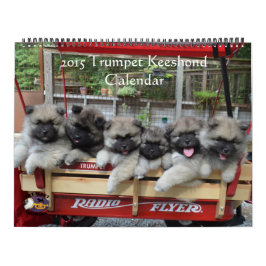Calendário do Keeshond da trombeta