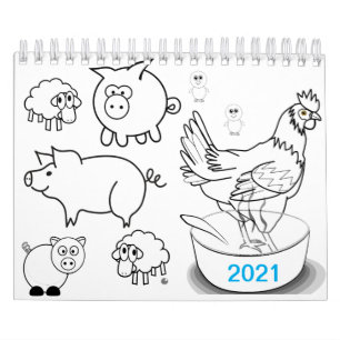 Calendário do Livro de Coloração Colorido para