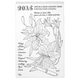 Calendário do livro para colorir 2016 de Josh
