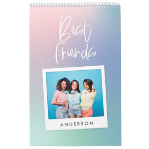 Calendário do melhor amigo do arco-íris colorido