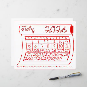 Calendário do Mês de Julho de 2026 em Fonte de Tec