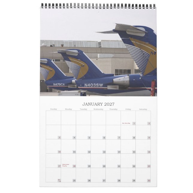 Calendário do Midwest Airlines (Jan 2027)