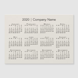 Calendário do Modern Beige 2020 com Nome da Empre
