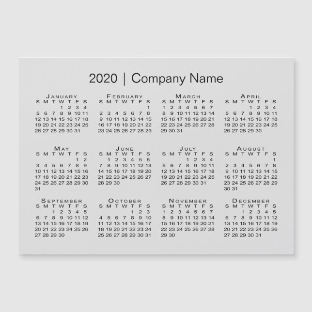 Calendário do Modern Cinza 2020 com Nome da Empres (Frente)