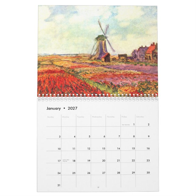 Calendário do Monet Flower and Gardens 2015 (Jan 2027)