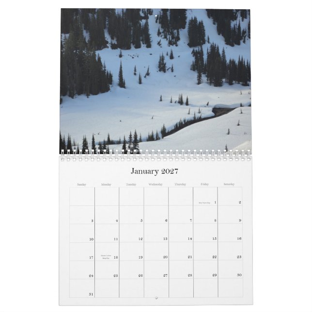 Calendário do Monte Rainier 2013 (Jan 2027)
