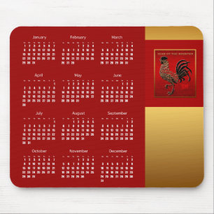 Calendário do Mousepad 2 do Ano de Rooster 2017