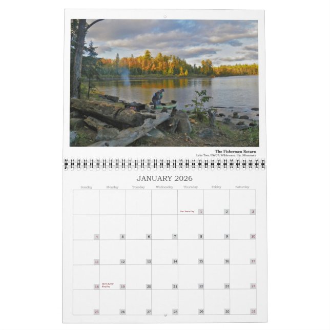 Calendário do Namekagon BWCA (Jan 2026)