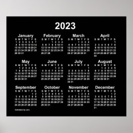 Calendário do Neon White Wall 2023 por Janz Poster