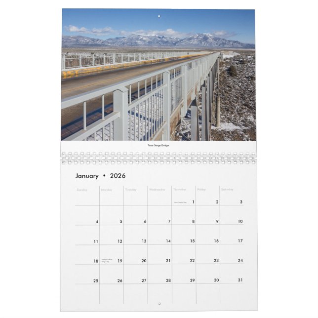 Calendário do norte da fotografia de New mexico (Jan 2026)
