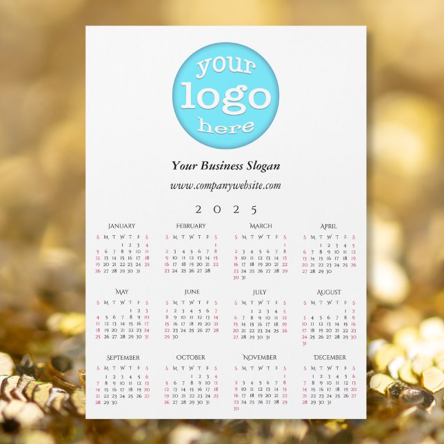 Calendário do Office 2025 para logotipos de empres (Custom Company Business Logo Office 2025 Calendar)