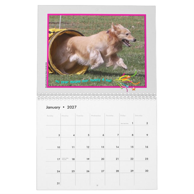 Calendário do ouro Retriever 2015 (Jan 2027)