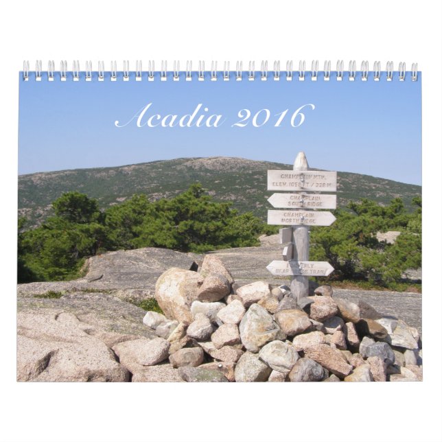 Calendário do parque nacional 2016 do Acadia (Capa)
