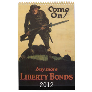 Calendário do Poster da Guerra Vintage 2012