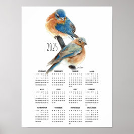 Calendário do Poster do Casal Bluebird 2025