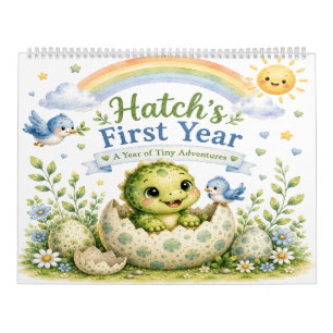 Calendário do Primeiro Ano de Hatch Amigos Dino-