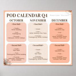 Calendário do Promocional do Poster do POD 4º Trim
