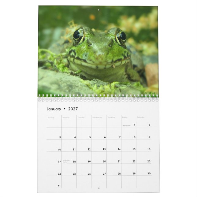 Calendário do sapo (Jan 2027)