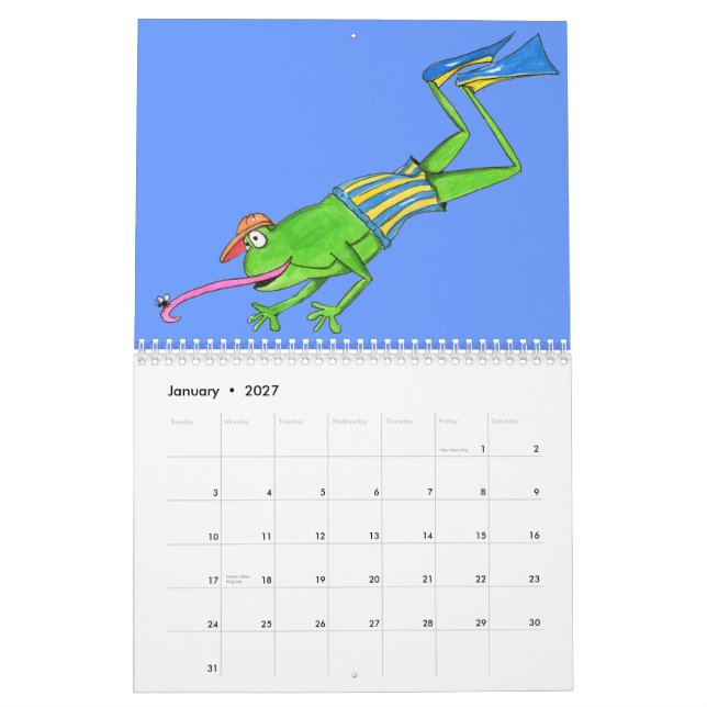 Calendário do sapo (Jan 2027)
