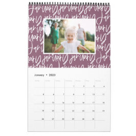 Calendário do script de caneta do marcador moderno