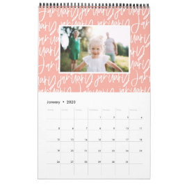 Calendário do script de caneta do marcador moderno